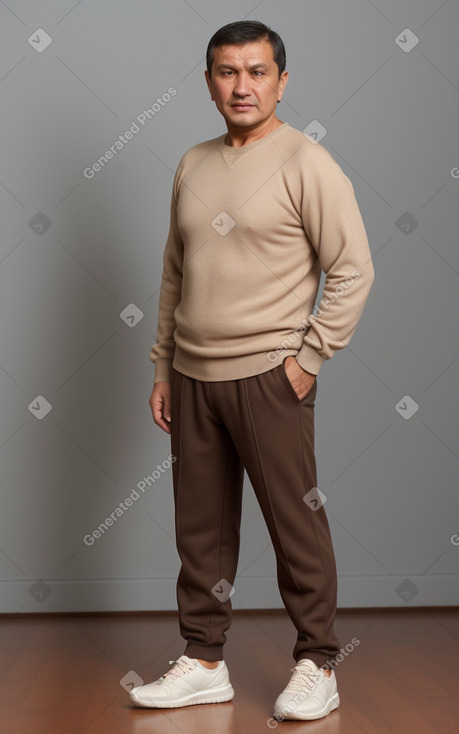 Uzbek middle-aged male with  brown hair