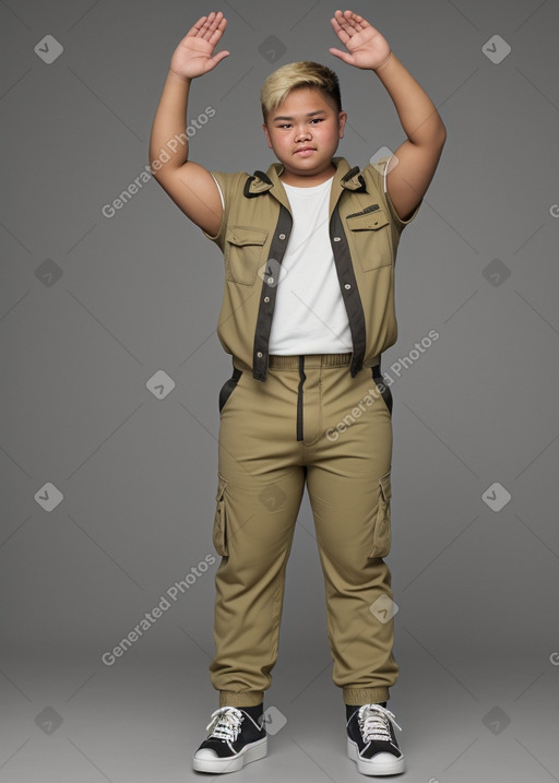 Filipino teenager boy with  blonde hair