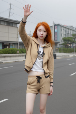 South korean young adult female with  ginger hair