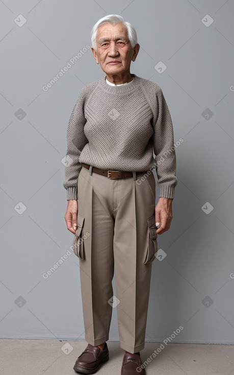 Uzbek elderly non-binary with  gray hair