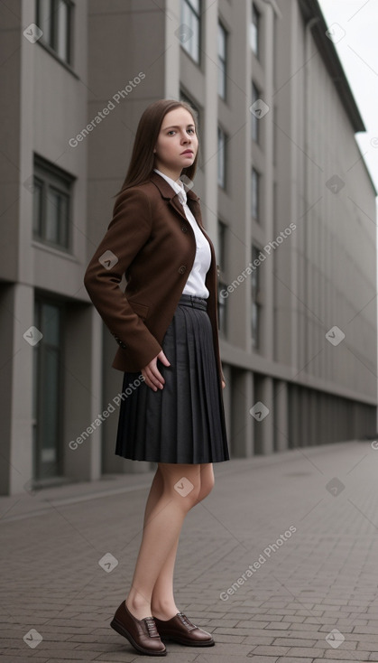 Latvian adult female with  brown hair