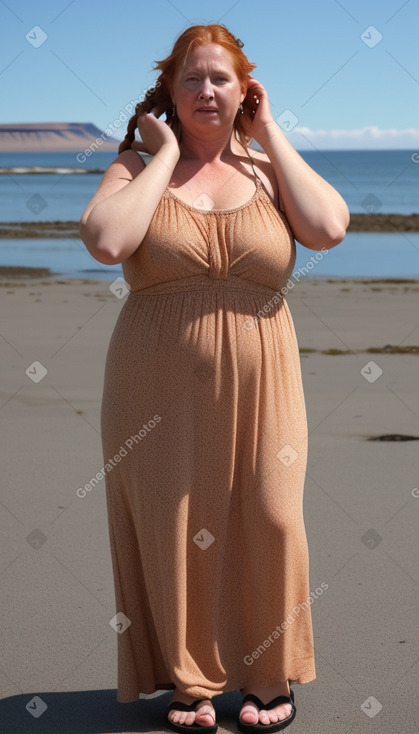 Icelandic middle-aged female with  ginger hair