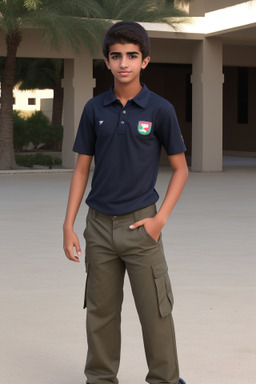 Emirati teenager boy with  brown hair