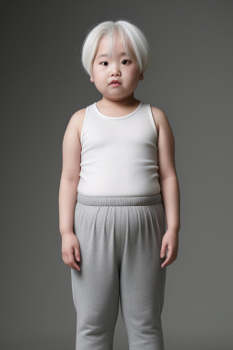 South korean child female with  white hair