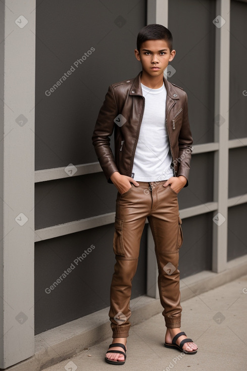 Indonesian teenager boy with  brown hair