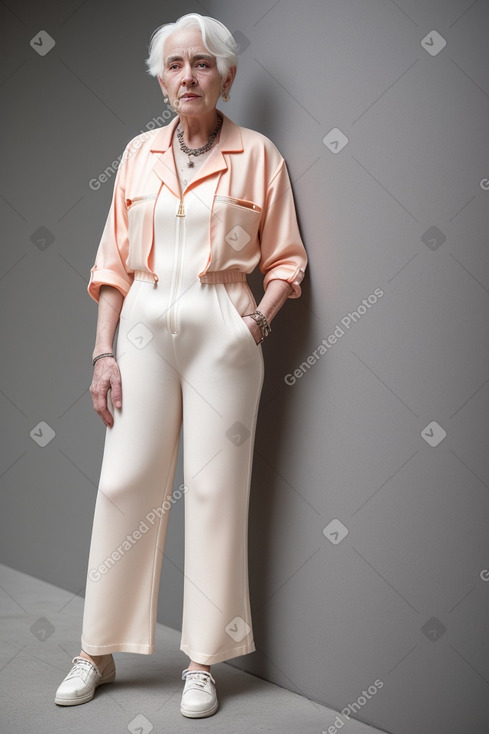 Elderly non-binary with  white hair