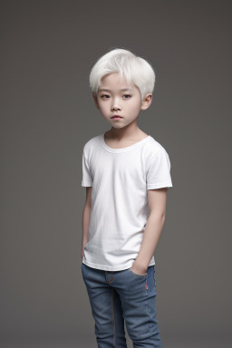 Korean child boy with  white hair