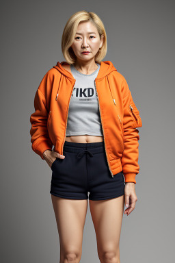 South korean middle-aged female with  blonde hair