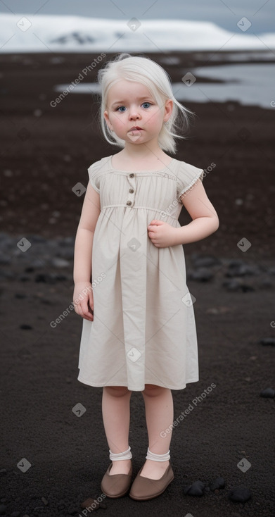 Icelandic infant girl with  white hair