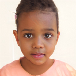 Neutral white child female with short  brown hair and brown eyes