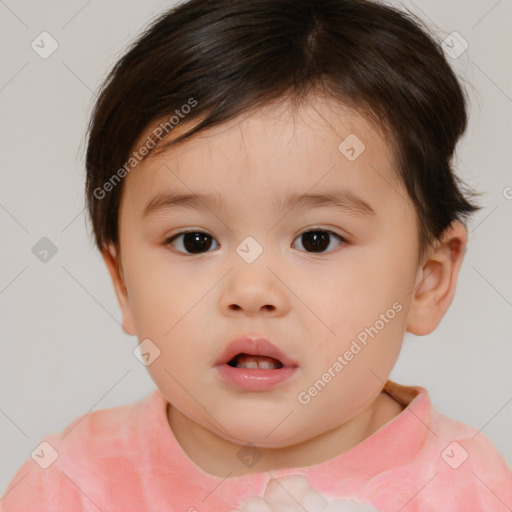 Neutral white child male with short  brown hair and brown eyes