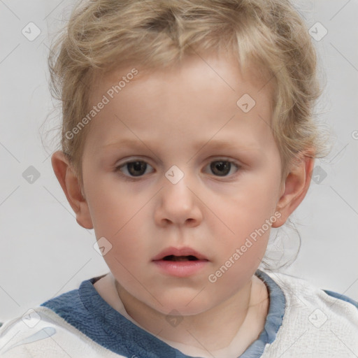 Neutral white child male with short  brown hair and brown eyes