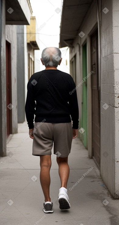 Guatemalan elderly male with  black hair