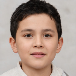 Neutral white child male with short  brown hair and brown eyes