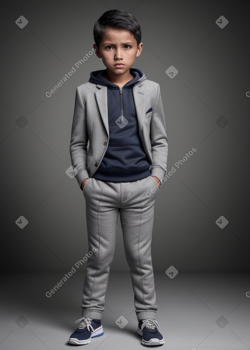 Bolivian child boy with  gray hair