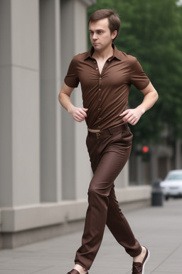 Russian adult male with  brown hair