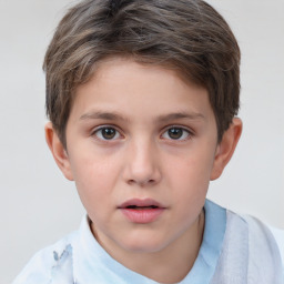 Neutral white child male with short  brown hair and brown eyes