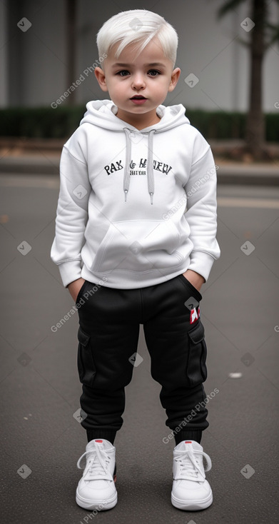 Albanian infant boy with  white hair