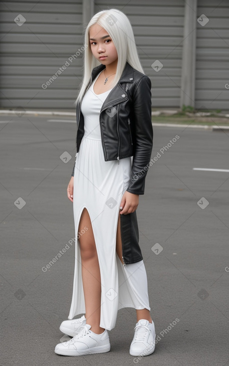 Filipino teenager girl with  white hair