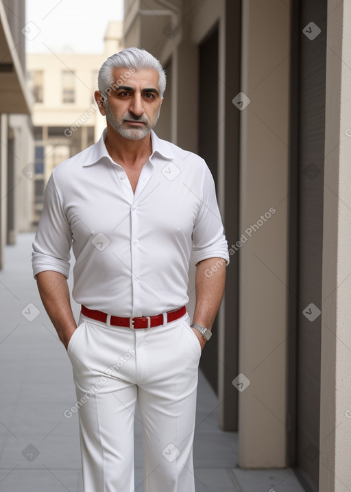 Armenian middle-aged male with  white hair