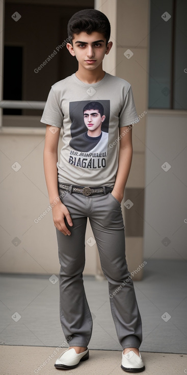 Azerbaijani teenager boy with  gray hair