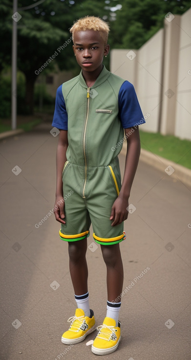 Ghanaian teenager boy with  blonde hair