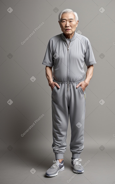 South korean elderly male with  gray hair