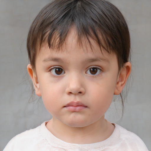 Neutral white child male with medium  brown hair and brown eyes