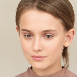 Neutral white young-adult female with short  brown hair and brown eyes