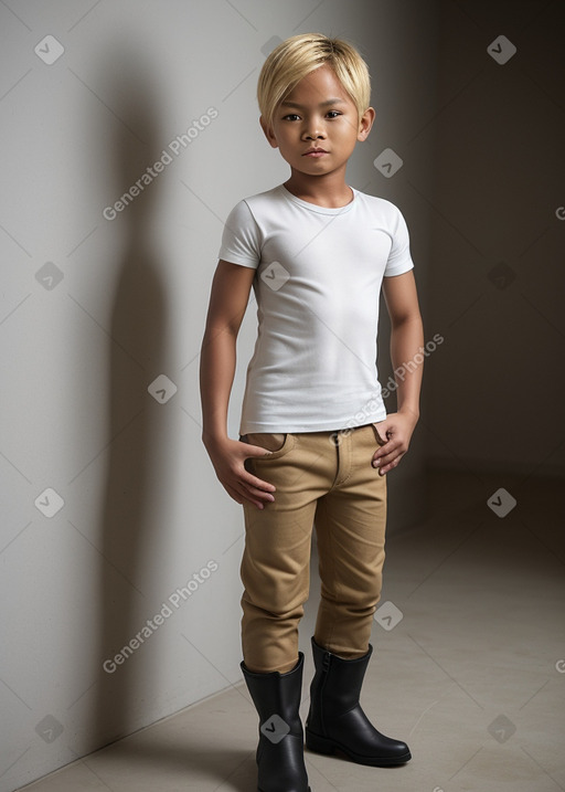 Filipino child boy with  blonde hair