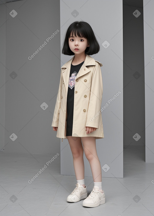 Korean child girl with  white hair