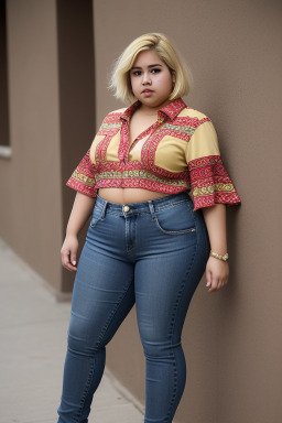 Mexican young adult female with  blonde hair