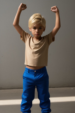 Honduran child boy with  blonde hair