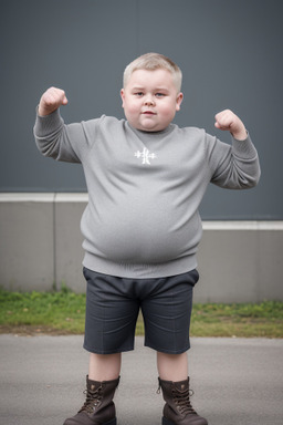 Lithuanian child boy with  gray hair