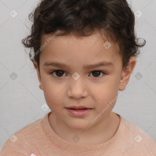 Neutral white child male with short  brown hair and brown eyes