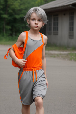 Ukrainian child boy with  gray hair