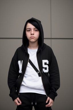 Dutch teenager non-binary with  black hair