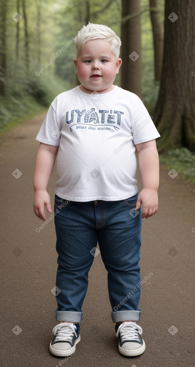 British child boy with  white hair