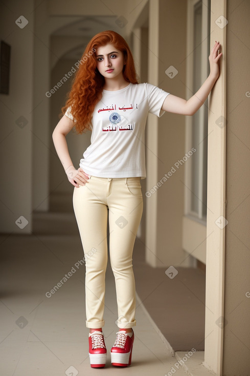 Iraqi young adult female with  ginger hair