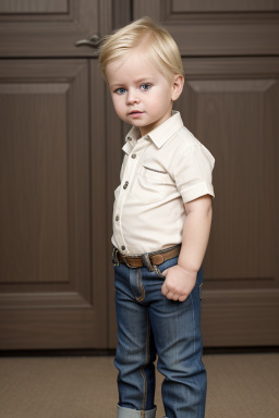 Latvian infant boy with  blonde hair