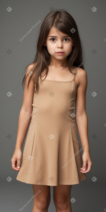 Colombian child girl with  brown hair