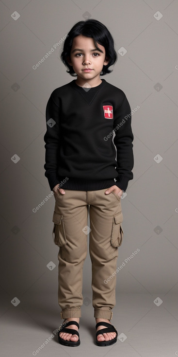 Swiss child boy with  black hair