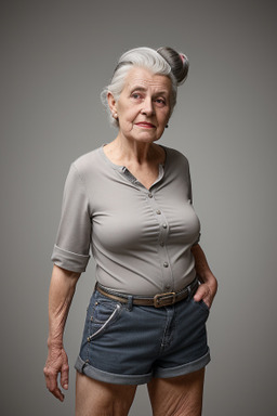 British elderly female with  gray hair