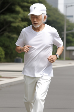 Japanese adult male with  white hair