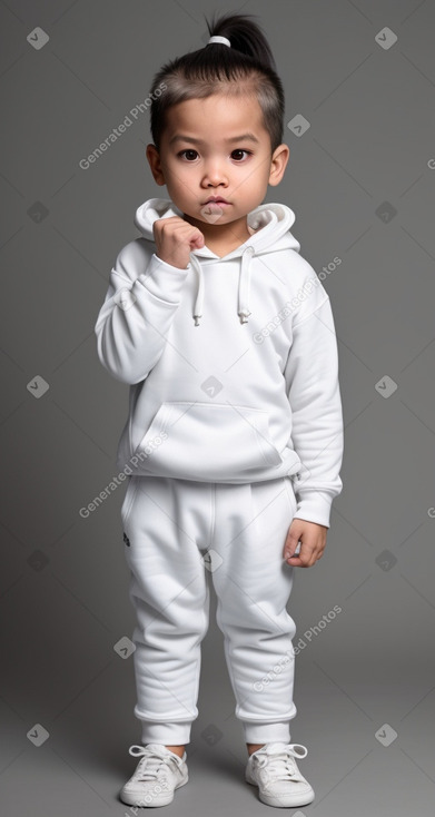 Malaysian infant boy with  white hair