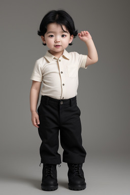 Korean infant boy with  black hair