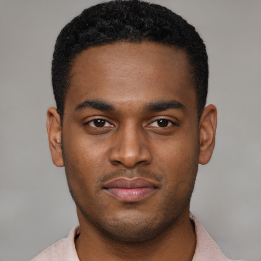 Neutral latino young-adult male with short  brown hair and brown eyes