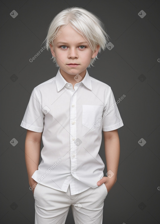 Finnish child boy with  white hair