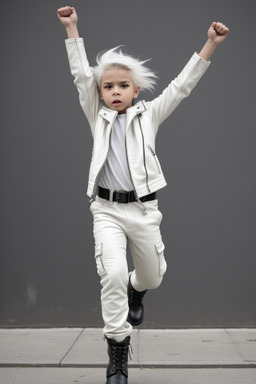 Hispanic child boy with  white hair