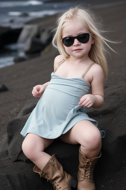 Icelandic infant girl with  blonde hair